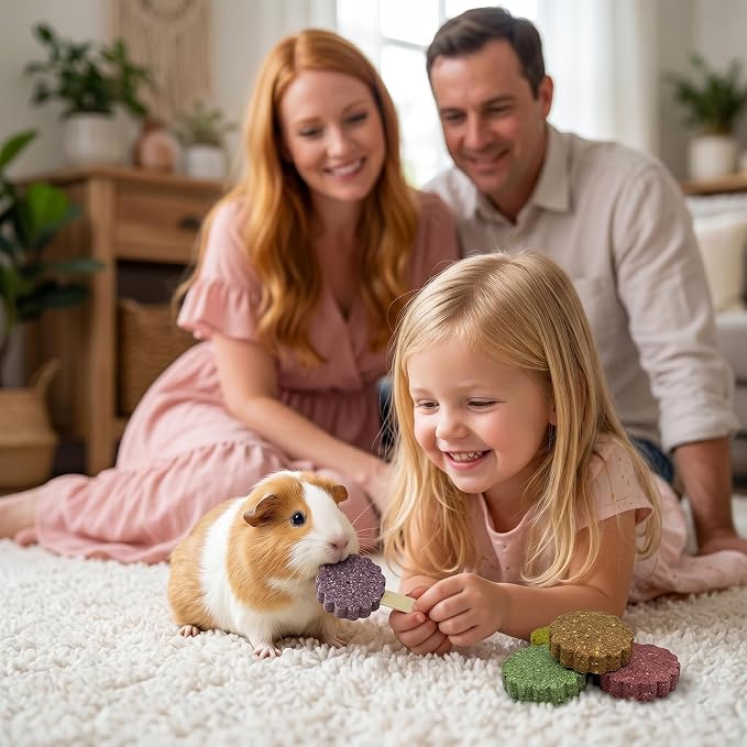 YKD Natural Timothy Hay Cookie Sticks Chew Toys for Teeth, Chew Toy Refill, Bunny Chew Treats for Rabbits, Guinea Pigs, Chinchillas (Multicolour - Mixed)