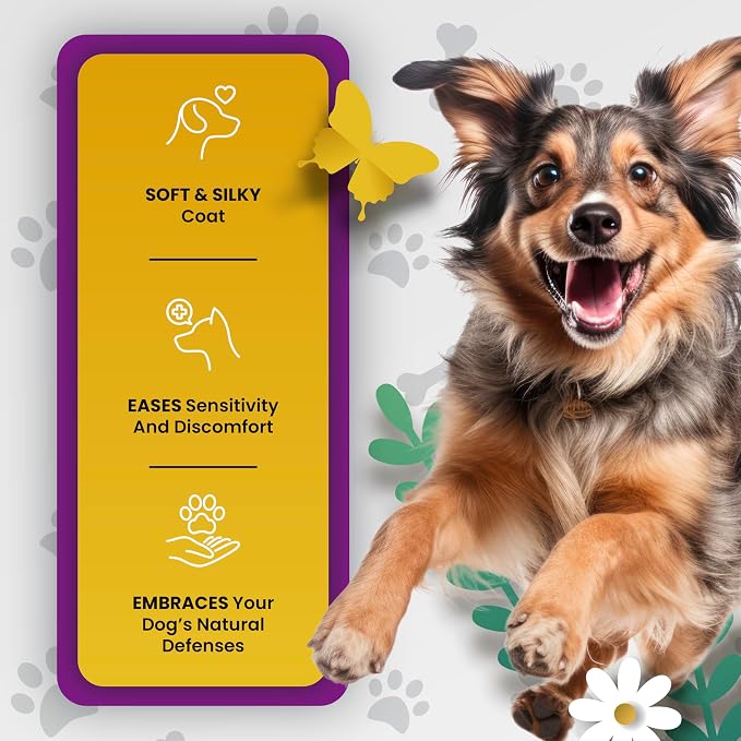 Omega 3 Fish Oil for Dogs Skin and Coat - Wild Alaskan Pollock Oil for Itchy Skin- Omega 3 Fatty Acids - Vet Approved Liquid EPA & DHA Supplements - with Zinc, Vitamin C, B2, B7 & E - 16 Fl Oz