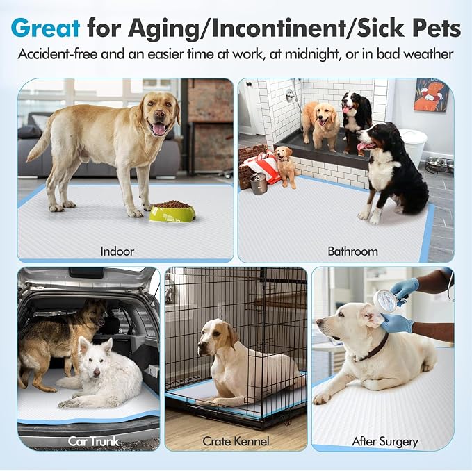 Gimars XXXXL 36"x36" Thicken Heavy Absorbency Dog Pad Extra Large- Jumbo Disposable Polymer Quick Dry No Leaking Pee Pads for Dogs, Cats, Rabbits Pets 30 Counts