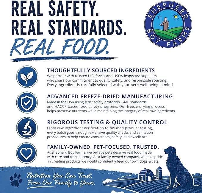 Shepherd Boy Farms Freeze Dried Raw Goats Milk with Probiotics for Dogs & Cats (Classic), High Protein Digestible Goat Milk for Sensitive Stomachs, Food Topper, Dog Camping Essentials - Makes 16 FL OZ