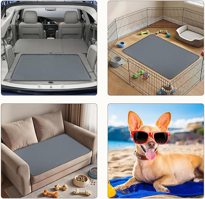 Premium 40"x28" Large Silicone Dog Pee Pad - Ultra-Durable, Non-Slip & Leakproof Reusable Puppy Training Mat, Pet Floor Protector for Crates & Kennels