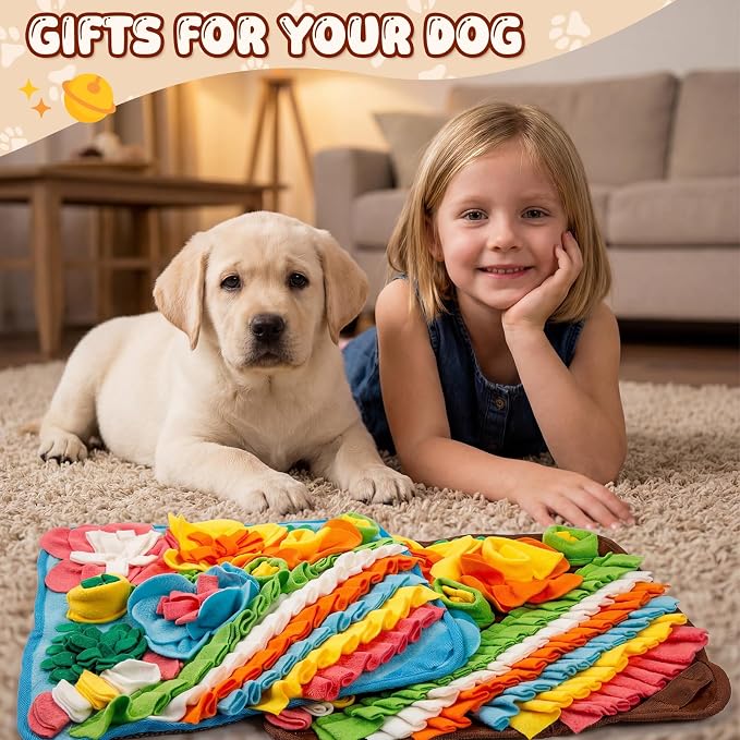 Yinkin 2 Pack Snuffle Mat for Dogs Slow Feeding Mat for Small Medium Breed Dogs Puppy 15.4 x 15.4 Inches Slow Feeder Toy Dog Interactive Nosework Toy Encourages Natural Foraging Skills (Classic Style)