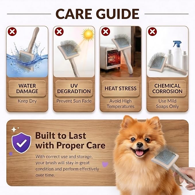 Grooming Dog Slicker Brush for Toy Poodle, Small Doodles & Maine Coon Cats - Best Dog Brush for Cockapoo Cavapoo Maltipoo and Pomeranian - Pet Slicker Brush & Comb Kit for Cats & small Great Pyrenees