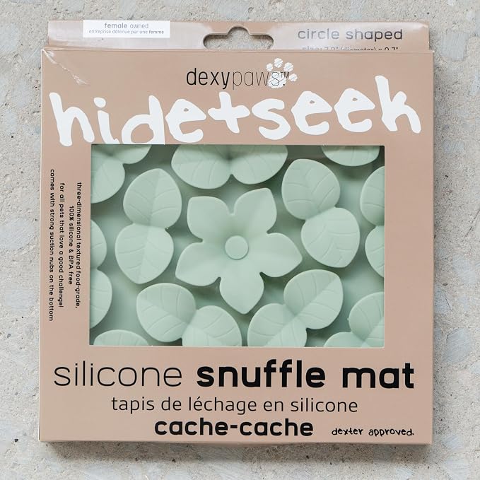 Dexypaws: Enrichment Snuffle Mat: Sage Green Circle - Textured Dog Feeding Pad, Food Grade Silicone, Spread Food & Treats, Pet Soothing, Suction Back