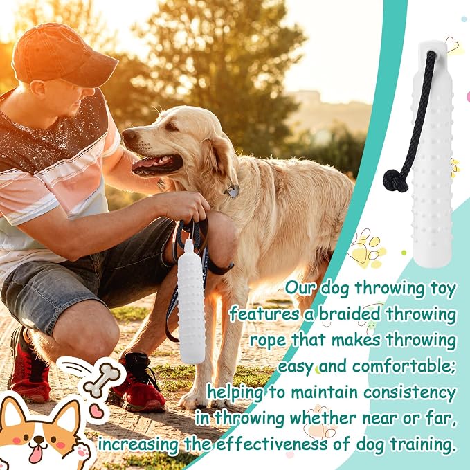 Blueweenly 6 Pcs Dog Bumper Toy for Water Retrieving Plastic Puppy Training Dummy Dog Float Toy Lightweight for Float on The Water Pool Outdoor Training Hunting Fetching (White)
