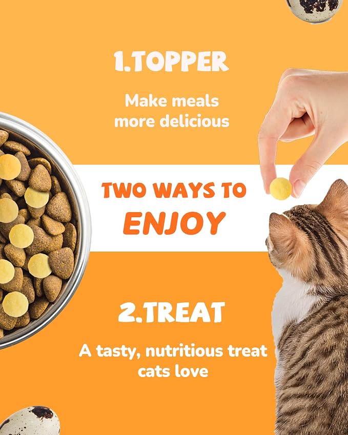 PAWUP Freeze Dried Duck Liver & Quail Egg Yolk Cat Treats, Dog Liver Treats, High Protein Snack for Dogs, Cats, Healthy Single Ingredient, Rawhide Free, Grain Free