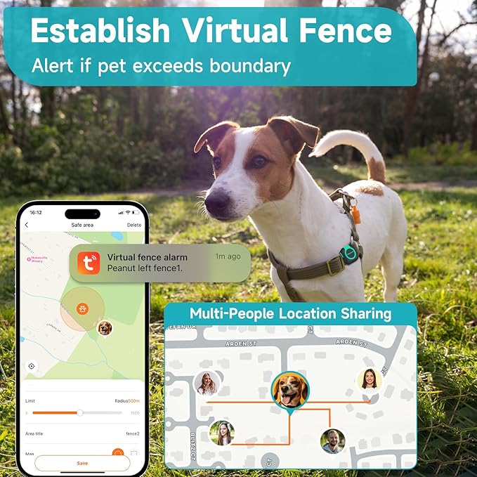 GPS Tracker for Dogs and Cats, No Monthly Fee & Cat Calming Diffuser 6-in-1 Includes Health Monitoring|E-Fence|Track Record|Location Sharing & Cat Pheromones Calming Diffuser for Anxiety Relief