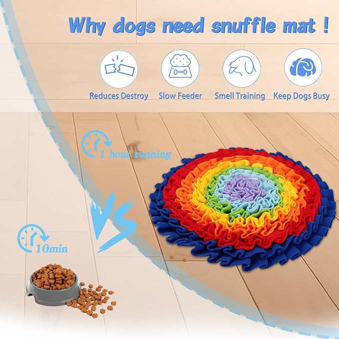2 Pcs Snuffle Mat for Dogs, Pet Slow Feeding Interactive Toys for Smell Training, Foraging Skills, Suitable for Puppy or Cat (Large 45cm)