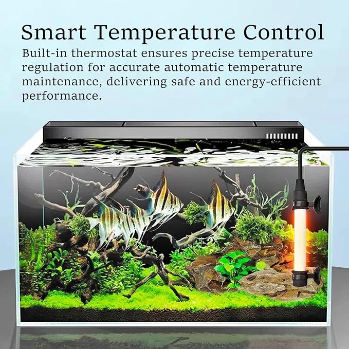 Allcolor Aquarium Heater Quartz Material 6 Safety Protection Suitable for use with 50-80 Gallon Saltwater & Freshwater Fish Tank (500w)