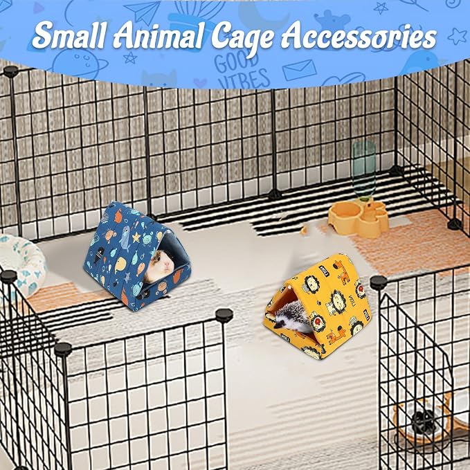 YUEPET 2 Pack Guinea Pig Bed - Washable Guinea Pig Hideout and House Small Animal Hideout Cage Accessories for Guinea Pigs Chinchillas Dwarf Rabbits Hamsters Hedgehogs