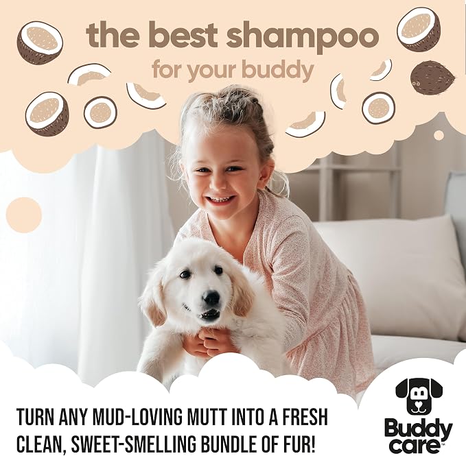 2in1 Dog Shampoo & Conditioner by Buddycare | Coconut Scented | with Aloe Vera and Pro Vitamin B5 (33.8oz)