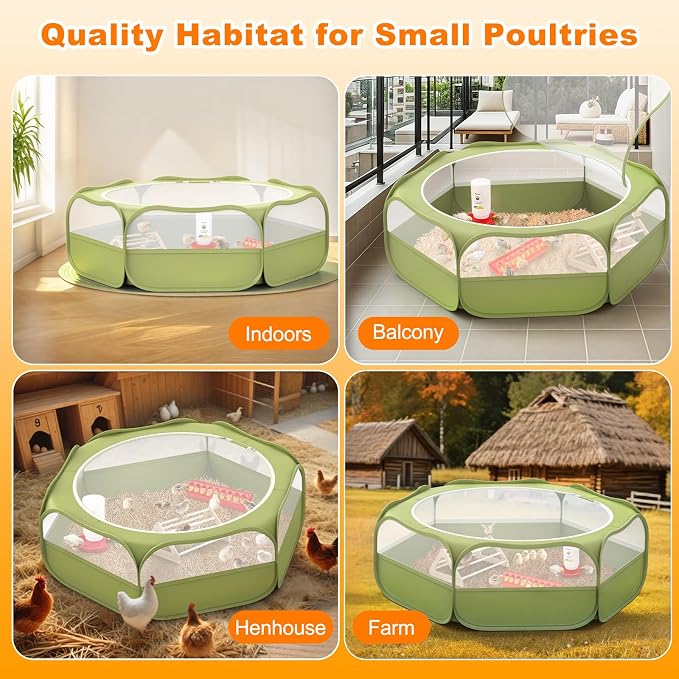 Pawaboo 6-in-1 Chicken Brooder Box for Chick Starter Kit, Includes Pet Cage Tent, Brooders Heating Plate, Chicks Perch, Feeder and 1.1L Chick Waterer, Chicks Supplies (Brooder Set)