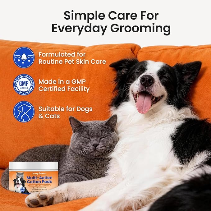 2% Chlorhexidine Wipes for Dogs & Cats – Relieves Hot Spots, Itchy Skin, Paw Licking, Yeast Odor & Skin Fold Irritation | Advanced Chlorhexidine Skin & Fold Wipes for Pets Prone to Odor, Moisture Buildup, Paw Licking and Skin Irritation