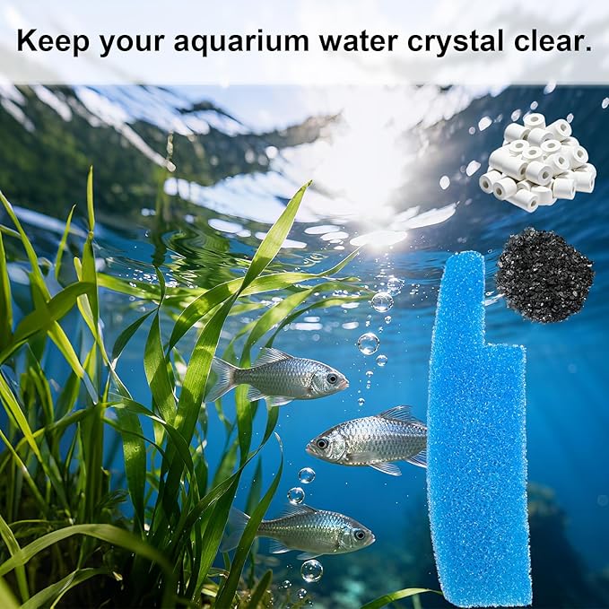 4 Set Complete Filter Media Kit Compatible with Seachem Tide 75-Gallon (300L) Filters for Large Aquariums Filter Media Kit Including – Tidal 75 Polishing Pads, Foam Filter Sponge, Matrix Bio Media