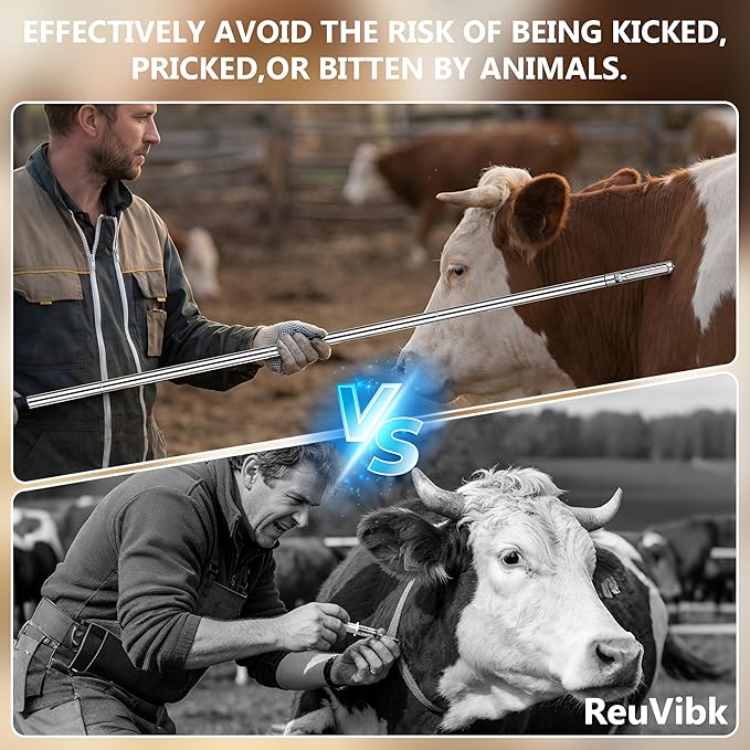 20 ML Livestock Iong Shot Pole Syringe, Cattle Syringe Gun | Length Can Be Adjusted Freely 24"40"56"68"87", Remote Safe Operation for Cattle Horses Large Animals