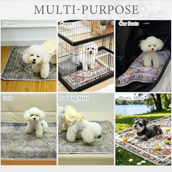 Homimp Washable Pee Pads for Dogs, 4 Pack Reusable Puppy Pads Waterproof,Absorbent and Leakproof Dog Pee Pads,Non Slip Puppy Training Pads, Pet Mat for Floor, Crate, Couch, Whelping, Grey 18"x24"