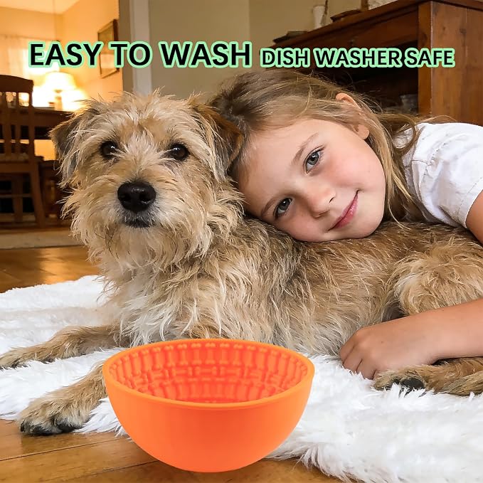 4 Pcs Dog Lick Bowl Wobble Silicone Dog Slow Feeder Bowl Lick Mat Interactive Toy Enrichment Feeder for Cat Pet Oral Health for Boredom Anxiety Relief, Calming, 4 Colors