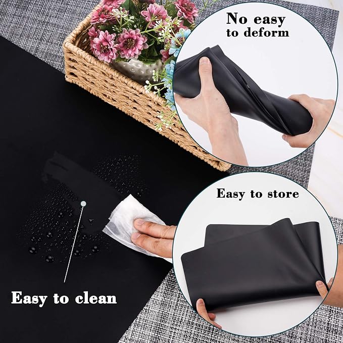 Gartful Extra Large Silicone Sheet for Craft, 31.5" x 23.6" x 0.07", Heat Resistant Countertop Protector, Multipurpose Mat, Black