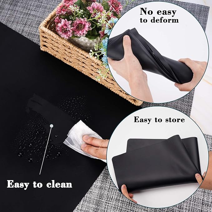 Gartful Silicone Mat for Crafts, 27.5 x 19.6 x 0.06 inches Silicone Pad Sheet Jewelry Resin Casting Mold, Extra Large Heat Resistant Countertop Mat, Non Skid Counter Table Protector, Placemat, Black