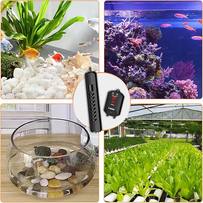 Upgraded 500W Intelligent Aquarium Heater,59°F-93°F Submersible Fish Tank Heater with Intelligent Digital Display Controller and Auto Power Off for 60-135 Gallon Freshwater Saltwater Fish Tanks