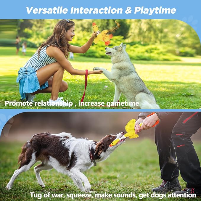 Vitscan Upgraded Goose Durable Dog Toys for Aggressive Chewers Small Medium Large Breed/Dog Chew Toy Crinkle Squeaky Plush Dog Puppy Chew Toys for Teething/Interactive Dog Toys