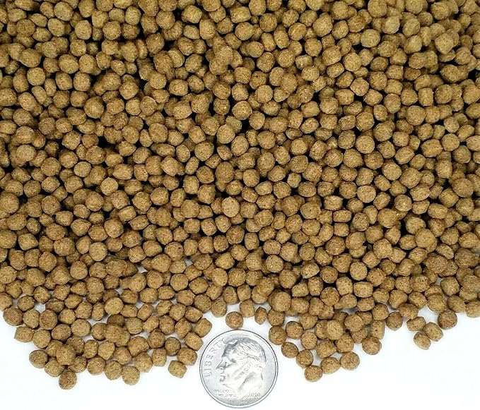 42% Protein 4mm - 3/16" Floating Anchovy Meal Pellets for Koi Fish and All Pond Fish with Natural Color Enhancing Krill - 5-lbs