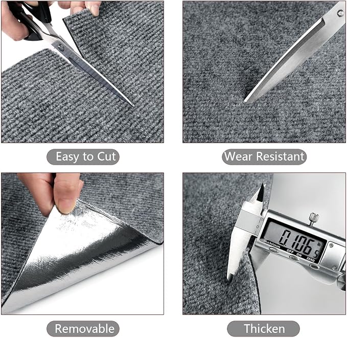 Yenhome 15.7"X80" Self-Adhesive Cat Scratch Mat for Covering Pad Post Cat Scratch Furniture Protectors from Cats Scratching Grey White Anti Scratch Furniture Protector for Couch, Sofa, Wall & Door