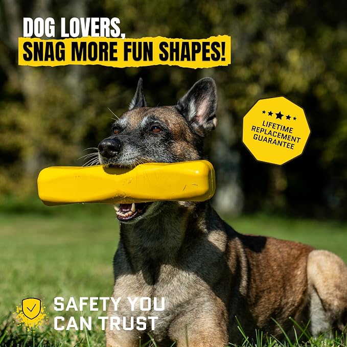 Giant XL Virtually Indestructible Dog Stick - Lifetime Guaranteed - Tough, Durable Toy for Aggressive Chewers - Safe Non-Toxic Natural Rubber - Chew & Tug - Large - 12"x2.5", Heavy 2.25lbs