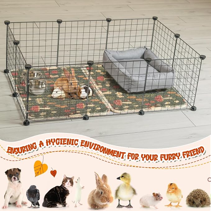 Drydiet 16 x 12 Inch 2 Pcs Rabbit Scratch Mat Natural Bunny Scratching Pad Claws and Teeth Care Rabbit Mats for Cages Chew Toys Bunny Pet Cage Bedding for Biting Sleeping Nesting