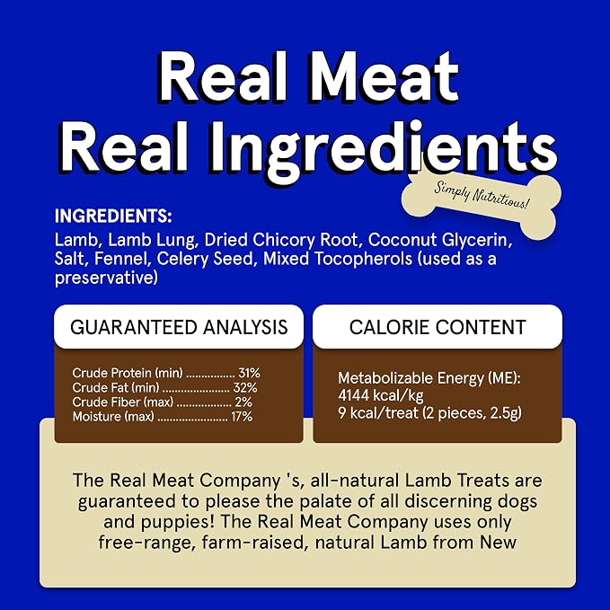 Real Meat Dog Treats - Two 12oz Bag of Bite-Sized Air-Dried Lamb Jerky for Dogs - Grain-Free Jerky Dog Treat Made up of 95% Free-Range, Grass Fed Lamb - All-Natural High Protein Dog Treat