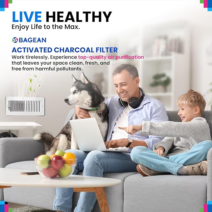 Cut to Fit Activated Carbon Filter Sheet 6” x 48” - Activated Carbon Air Filter for Air Purifiers Window AC Air Vent And More - Charcoal Filters Effectively Absorb Odors & Freshens the Air (2-Pack)