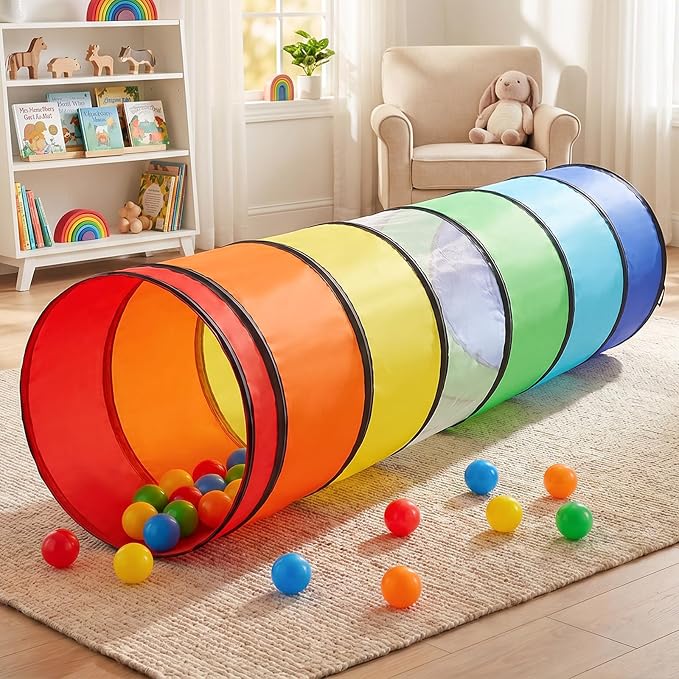 Kids Play Tunnel Tent for Toddlers, Colorful Pop Up Crawl Tunnel Toy for Baby or Pet with Breathable Mesh, Collapsible Gift for Boy and Girl Play Tunnel Indoor and Outdoor Game