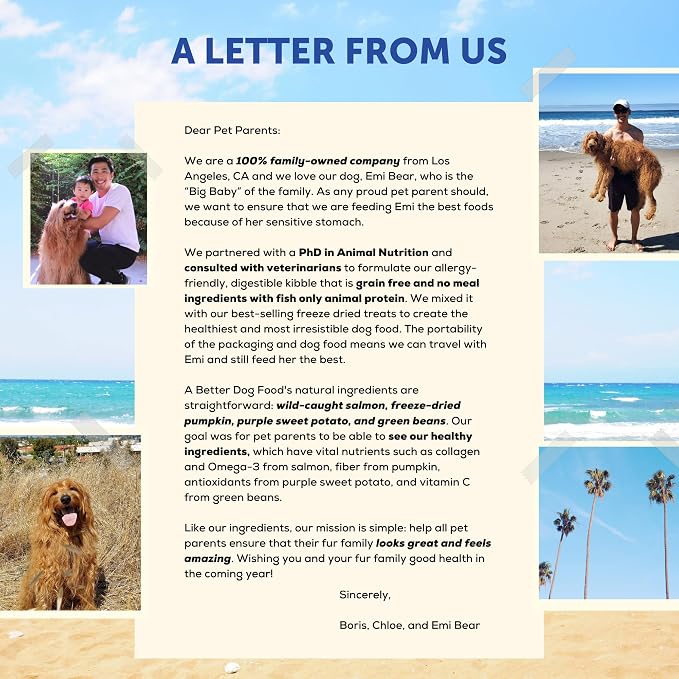 A Better Treat | Allergy Friendly Ocean Blend Dry Dog Food | Raw You Can See | No Chicken, No Grain, No Meal Ingredients | Fish Only Animal Protein |Stomach Soothing Kibble + Freeze Dried Raw Dog Food