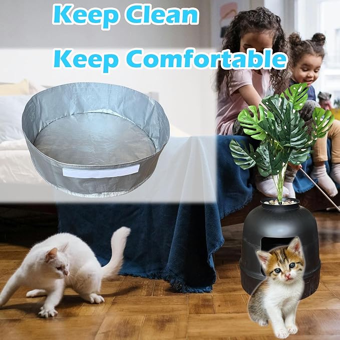 Cat Litter Box Liners for Hidden Plant Litter Box with Carrying Handles, Waterproof and Leak Proof (6 Pack)