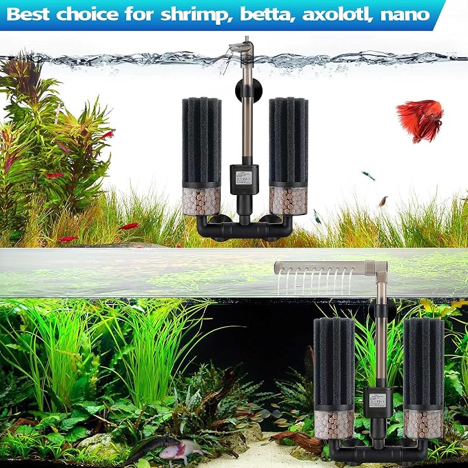 Aquarium Electric Sponge Filter for Shrimp, Betta,Nano and Fry Tank(M)