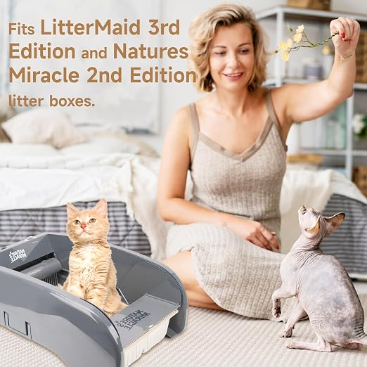 LUVCOSY 30 PCs Disposable Waste Receptacles with Charcoal Bags Compatible with Nature's Miracle Litter Box 2nd and Littermaid Litter Box 3rd, Disposable Cat Litter Trays (Machine NOT Included)
