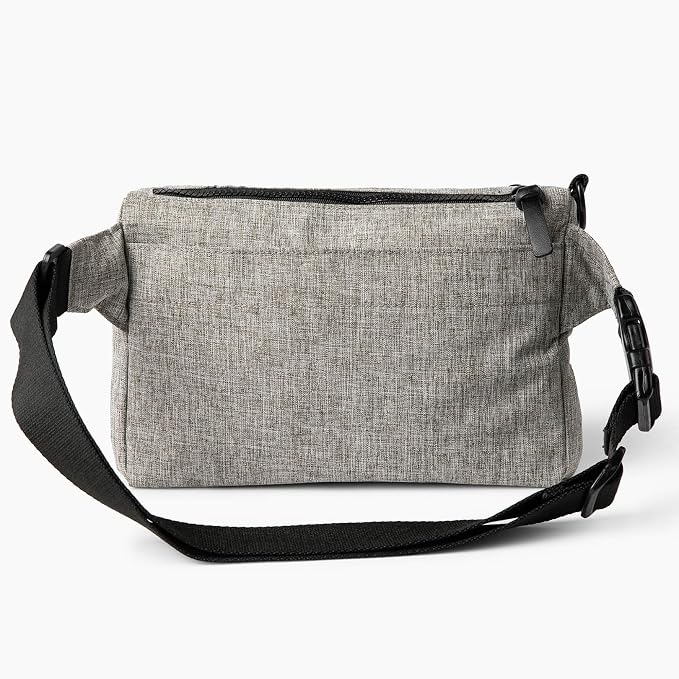 Cleverpup Walk & Train 2-in-1 Dog Walking Bag - Hands-Free Training Crossbody Sling & Fanny Pack with Treat Pouch, Poop Bag Holder, Phone Pockets - Adjustable Waist or Shoulder Strap - Heather Grey