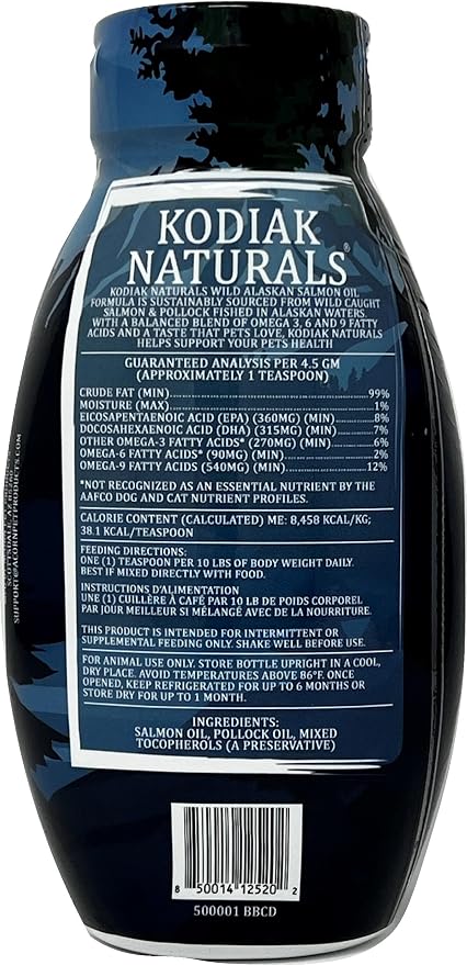 18oz Wild Alaskan Salmon Oil Formula for Dogs, Omega 3 Fish Oil with EPA & DHA – Skin & Coat, Joint, Heart & Immune Support – Helps Itching, Shedding & Dry Skin – Liquid Supplement