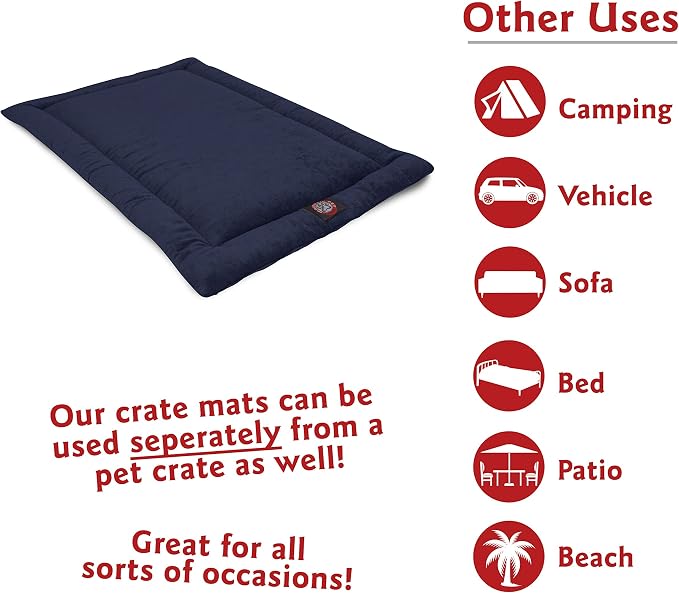 Majestic Pet 720570929982 Villa Crate Dog Bed Mat, Navy Blue, 42"
