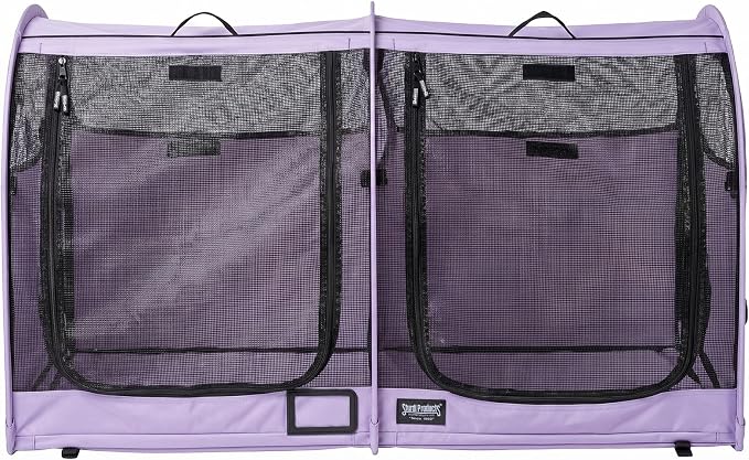 STURDI Small Cargo Pop-Up Pet Kennel, Double Compartment | Collapsible Travel Pet Crate for Cats & Dogs | Easy to Fold with Portable Carry Bag