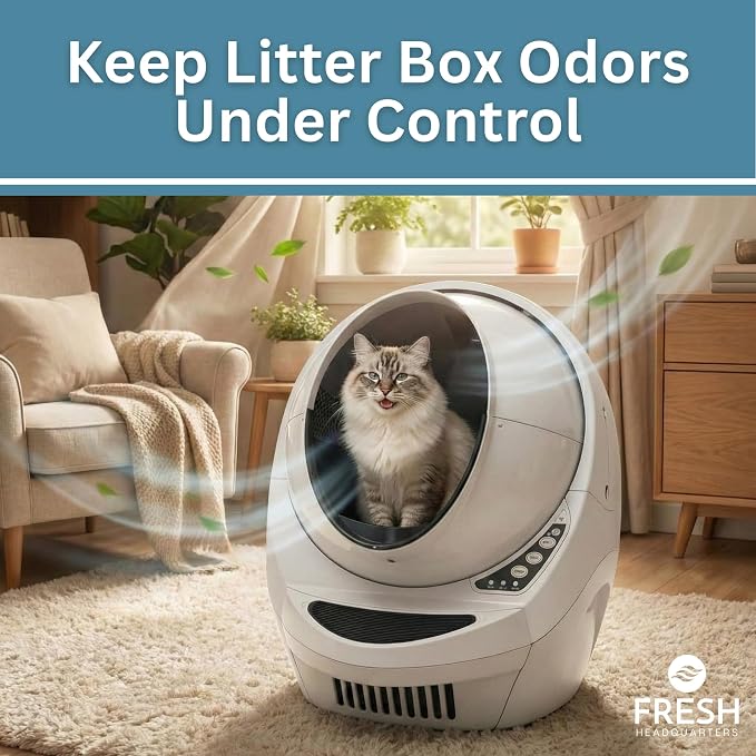 Fresh Headquarters Activated Litter Robot 3 Carbon Filters - Activated Charcoal Replacement Filter, Pre-Cut 3.5” x 10” Litter Robot Accessories - Odor Control & Dust Reduction - Made in USA - 6-Pack