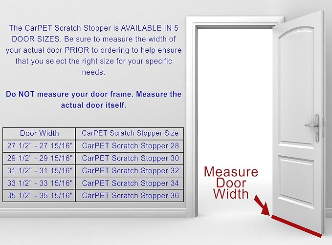 KittySmart Carpet Scratch Stopper-Stop Cats from Scratching Carpets at Doorways Instantly-PRECUT to Fit Your Door-Requires No Cutting or Modification-5 Year Warranty-Patented
