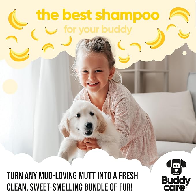 Banana Dog Shampoo by Buddycare | Deep Cleansing Shampoo for Dogs | Banana Scented | with Aloe Vera and Pro Vitamin B5 (16.9oz)