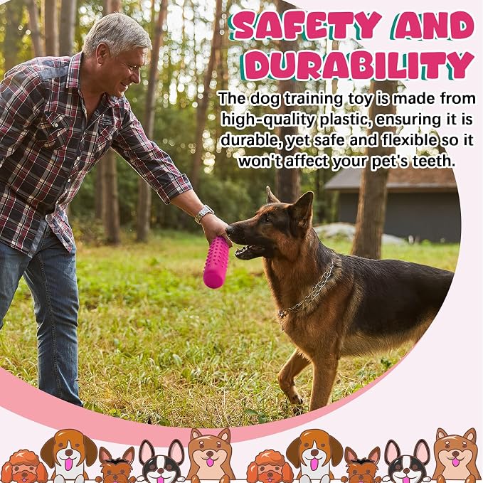 Blueweenly 4 Pcs Dog Bumper Toy for Water Retrieving Plastic Puppy Training Dummy Dog Float Toy Lightweight for Float on The Water Pool Outdoor Training Hunting Fetching (Pink)
