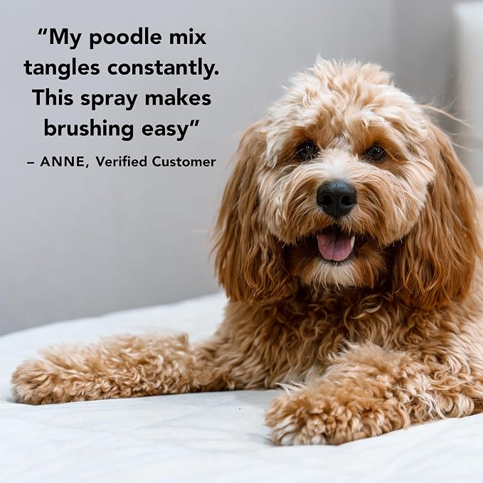 Pride and Groom The Leave in – Dog Conditioner and Detangler Spray Made in USA with Clean Ingredients & Signature Scent to Nourish, Moisturize, Repair, & Add Shine to All Pet Coat Types – 12 fl oz
