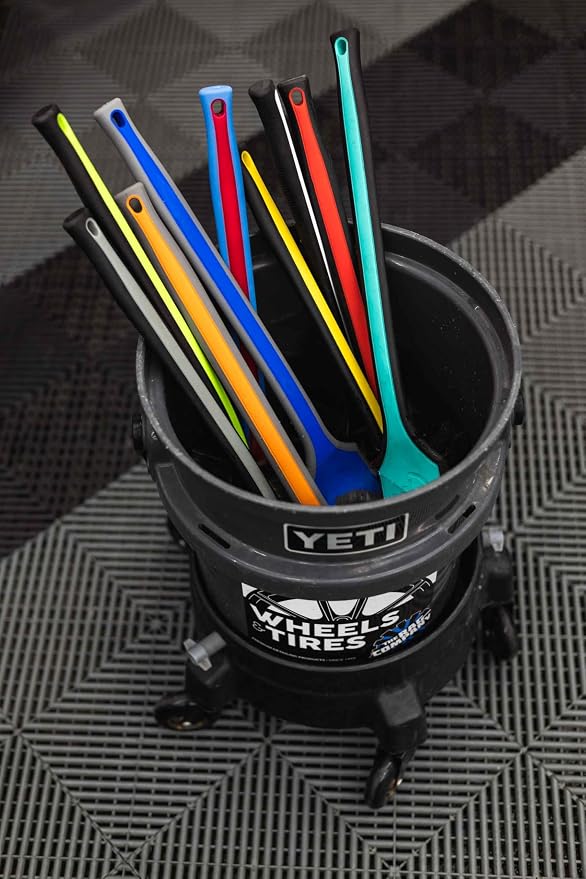 Detail Factory - Fender Well Brush - Ergonomic ProGrip Handle, Stiff Synthetic Bristles, Ergonomic Design, Clean Your Wheel Wells with Ease - Live Wire
