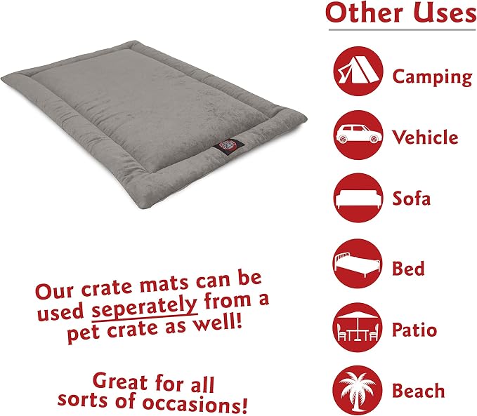 Majestic Pet Orthopedic Memory Foam Dog Crate Mat - Plush Pet Bed Pad for Crates & Kennels | USA Crafted | 24"x18" Villa Vintage