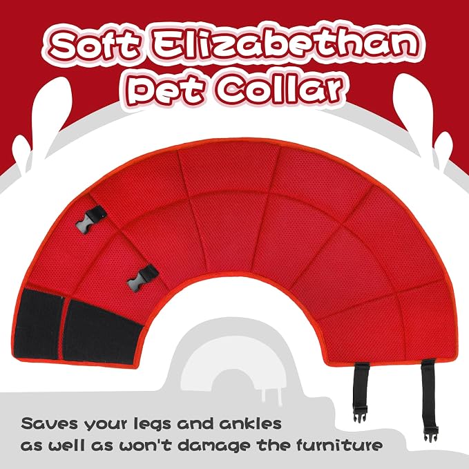 Dog Cone for Large Dogs After Surgery, Soft Dog Cone Collar for Dogs to Stop Licking, Adjustable Comfy E-Collar Alternative Lightweight Post-Surgery Recovery Elizabethan Collar for Pet