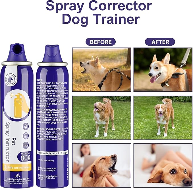 Dog Corrector Spray, 80ml 2 Pack Dog Trainer Spray to Dogs from Stopping Unwanted Behaviors Pet Trainer Spray, Barking, Jumping, Stealing Food, Safe, Humane & Effective
