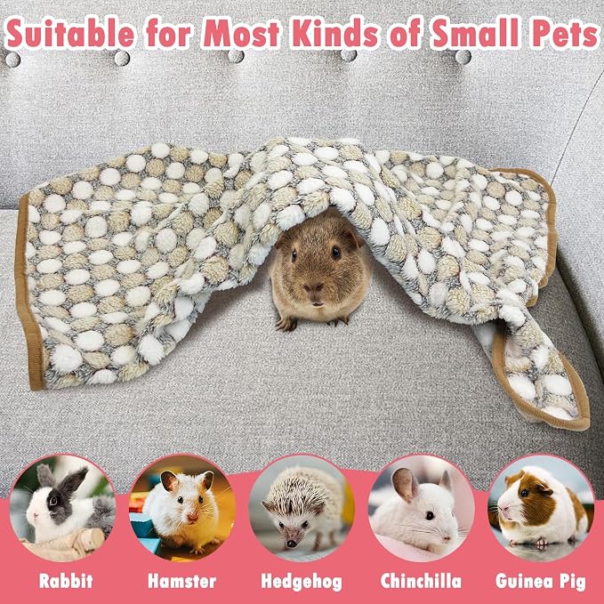 PINVNBY 6 PCS Guinea Pig Blankets Soft Fleece Bedding for Guinea Pigs Cage Washable & Reusable Small Animal Sleep Mat Pad for Hamster Ferret Chinchilla Hedgehog (30 x 20 Inch)